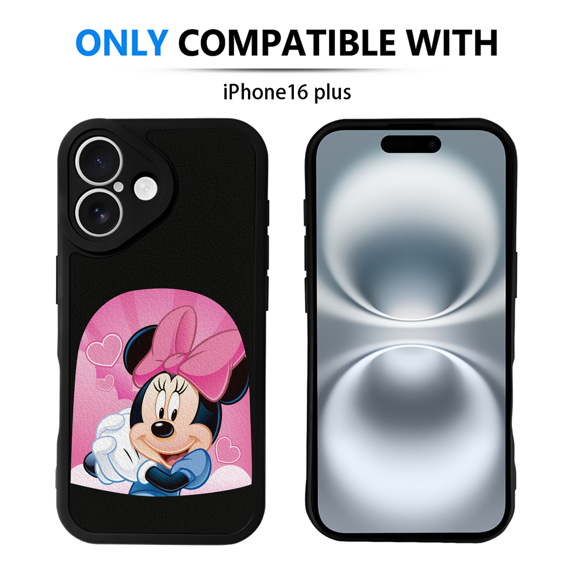 （画像用） ミッキーマウス Mickey Mouse 【iPhone 16シリーズ対応】シリコンスマホケース（レザー調） 材質：シリコン